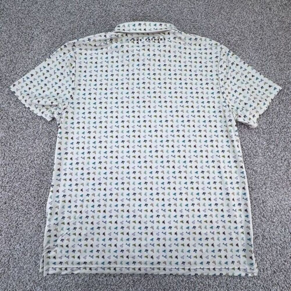 Fore Fathers Mens 2XL Beige Short‎ Sleeve Golf Polo Motorcycle Print - Picture 4 of 7